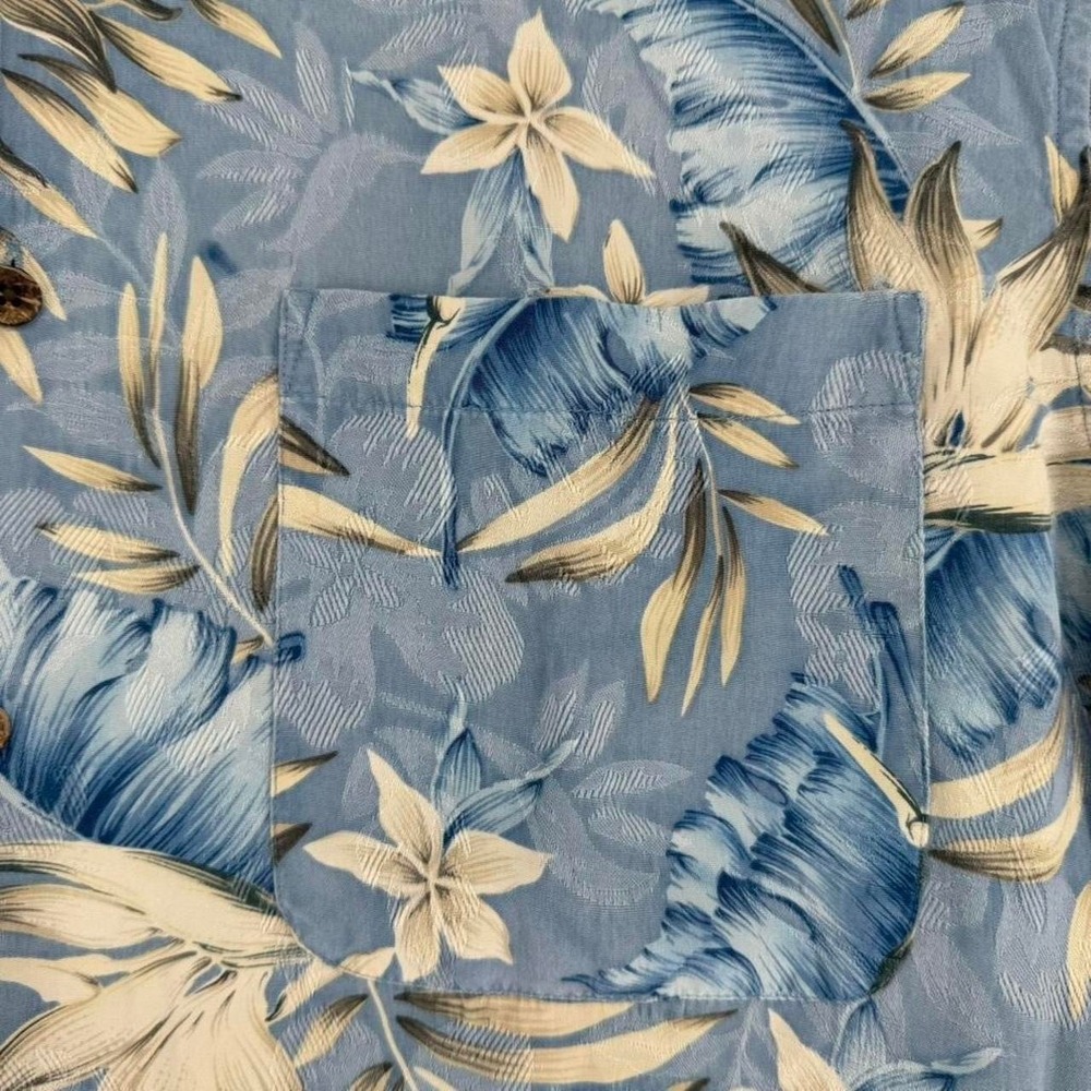 Jos. A. Bank camp shirt men's M Hawaiian silk tropical floral beach resort - Picture 4 of 6